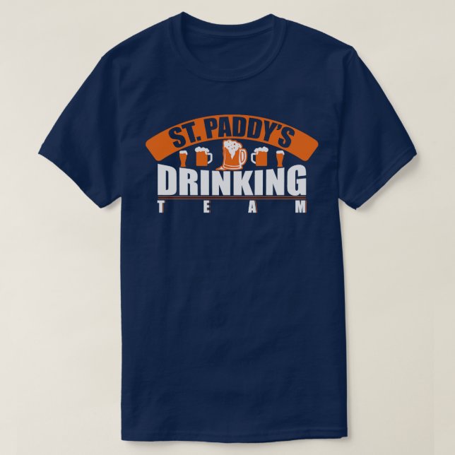 Camiseta Blanco del equipo de bebidas de Stpaddy (Diseño del anverso)