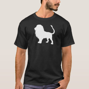 Camiseta blanco del león en oscuridad