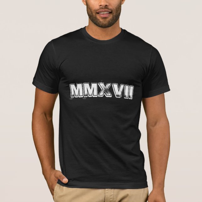 Camiseta Blanco del negro de los números romanos de la (Anverso)