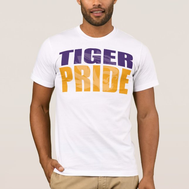 Camiseta Blanco del orgullo del tigre en blanco (Anverso)