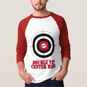 Camiseta Blanco doble del arma de la masa del centro del