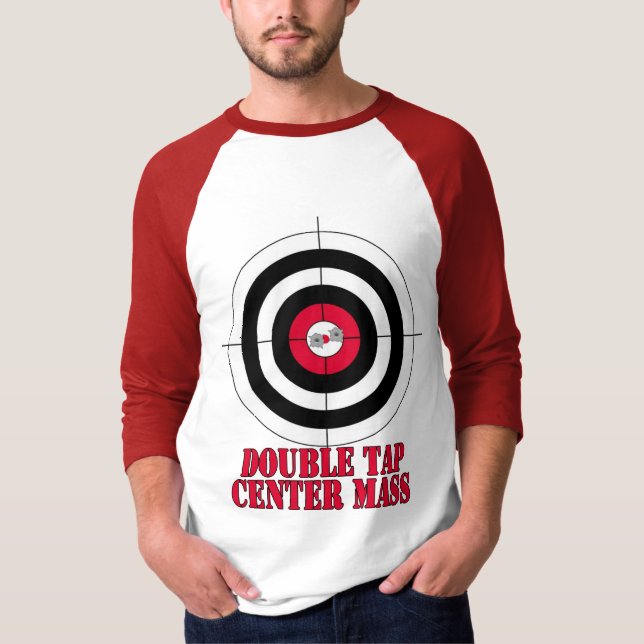 Camiseta Blanco doble del arma de la masa del centro del (Anverso)