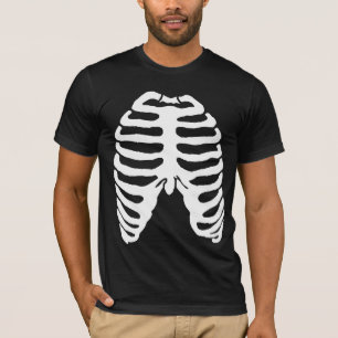 Camiseta Blanco esquelético humano de Ribcage