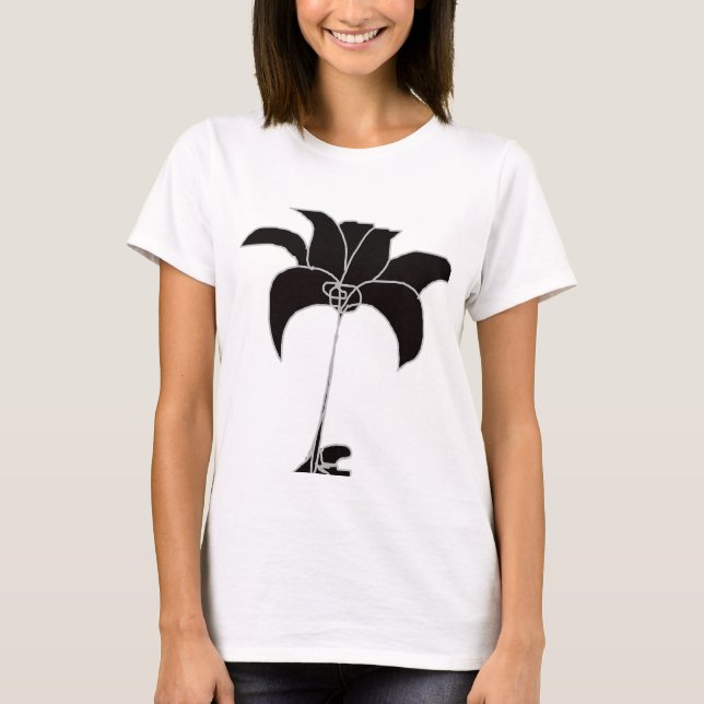 Camiseta Blanco Floral Negro (Anverso)