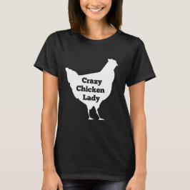 Camiseta Blanco loco de la señora del pollo