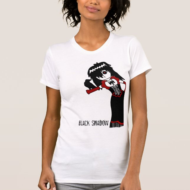 Camiseta Blanco negro de la sombra (Anverso)