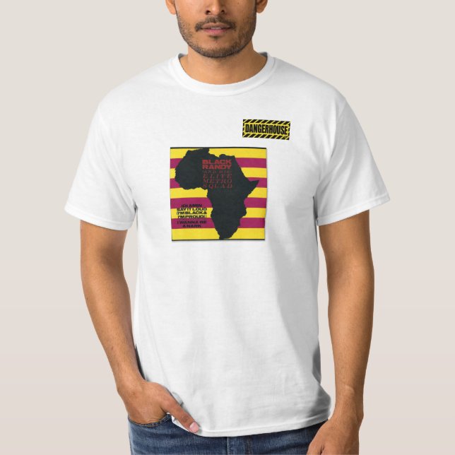 Camiseta BLANCO negro de Randy Idi Amin Dangerhouse de la (Anverso)