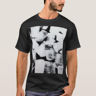 Camiseta Blanco negro, lienzo pintado abstracto.