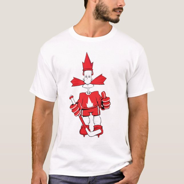 Camiseta Blanco orgulloso del jugador de hockey de Canadá (Anverso)