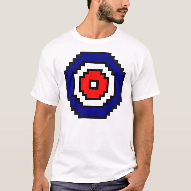 Camiseta Blanco que se encrespa del arte del pixel (Anverso)