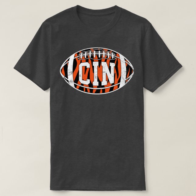 Camiseta Blanco retro rayado de CIN (Diseño del anverso)
