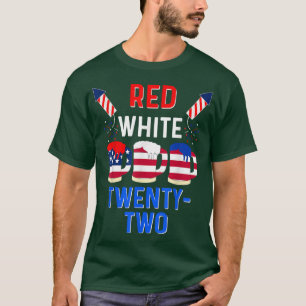 Camiseta blanco rojo 22 cumpleaños cerveza divertida americ