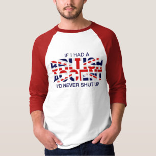 Camiseta Blanco rojo del acento del raglán británico de l