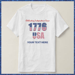 Camiseta Blanco Rojo Patriótico y Azul 4 de julio