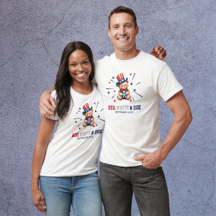 Camiseta Blanco rojo personalizado y padres esperados