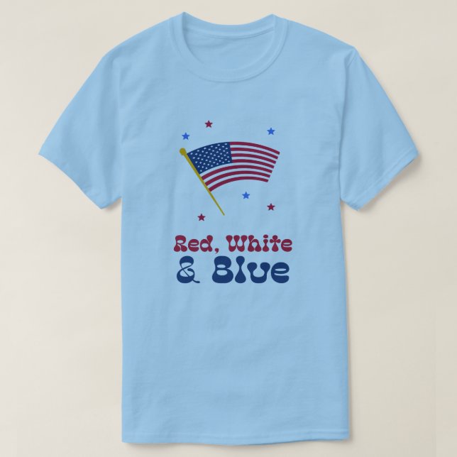 Camiseta Blanco rojo y azul (Diseño del anverso)