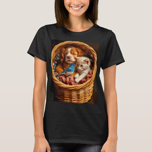 Camiseta Blanco rojo y azul - Amigos para siempre (Anverso)