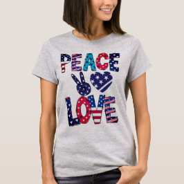 Camiseta Blanco rojo y azul amor por la paz