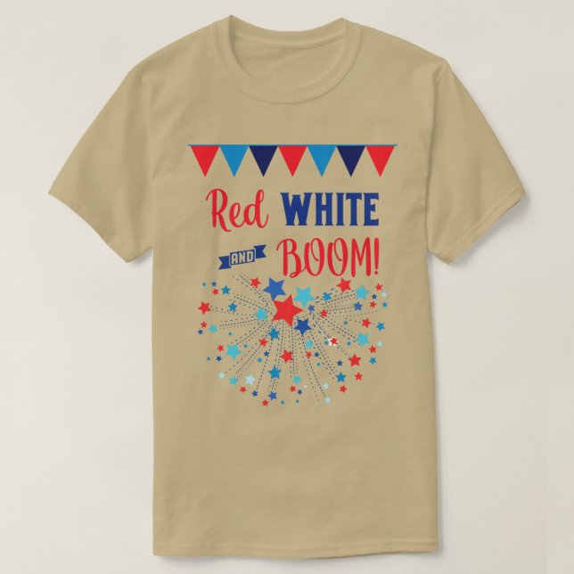 Camiseta Blanco rojo y BOOM (Diseño del anverso)