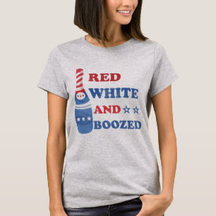 Camiseta Blanco Rojo Y Bootizado 4 de july T-Shirt