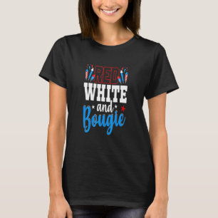 Camiseta Blanco Rojo Y Bougie 4 De Julio Independencia Esta