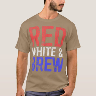Camiseta Blanco Rojo y BrewDrinking Cuarto de Julio