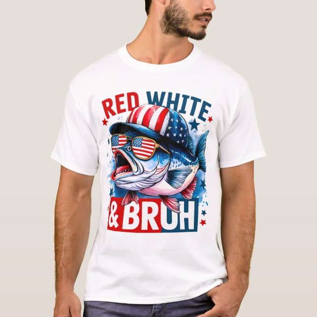 Camiseta Blanco rojo y Bruh (Anverso)