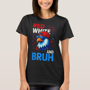 Camiseta Blanco Rojo Y Bruto 4 De Julio Acorde Hombres Muje