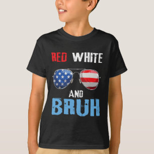 Camiseta Blanco Rojo Y Bruto 4 De Julio Niños Adolescentes 