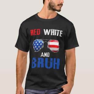 Camiseta Blanco Rojo Y Bruto 4 De Julio Niños Adolescentes