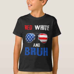 Camiseta Blanco Rojo Y Bruto 4 De Julio Niños Adolescentes 