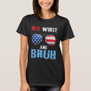 Camiseta Blanco Rojo Y Bruto 4 De Julio Niños Adolescentes 