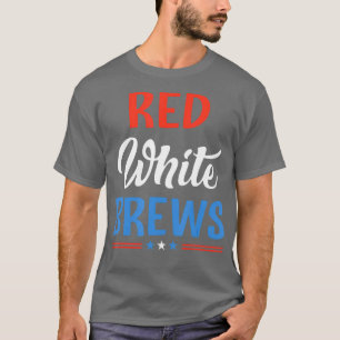 Camiseta Blanco Rojo Y Cerveza Artística 4 De Julio