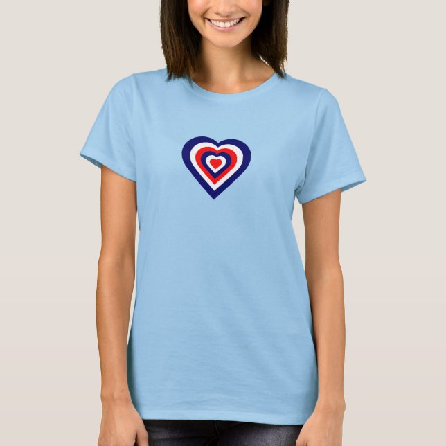 Camiseta Blanco Rojo Y Corazón Azul (Anverso)