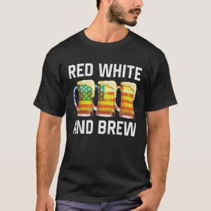 Camiseta Blanco Rojo Y Crece Beber El 4 De Julio Estados Un