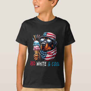 Camiseta Blanco Rojo Y Crema De Hielo De Perro Guay 4 De Ju