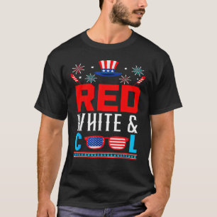 Camiseta Blanco Rojo Y Gafas De Sol Guay Fuegos Artificiale