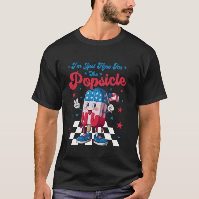 Camiseta Blanco Rojo Y Guay 4 De Julio Crema De Hielo Popsi (Anverso)
