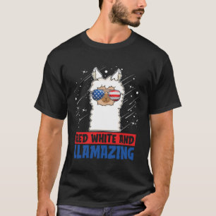 Camiseta Blanco Rojo Y Llamativo Norteamericano 4 De Julio