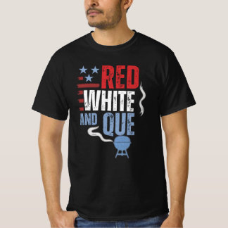 Camiseta Blanco Rojo y los regalos patrióticos de barbacoa
