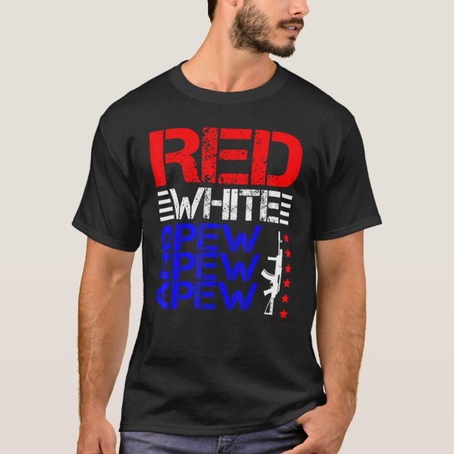 Camiseta Blanco Rojo Y Pew Pew Pew (Anverso)