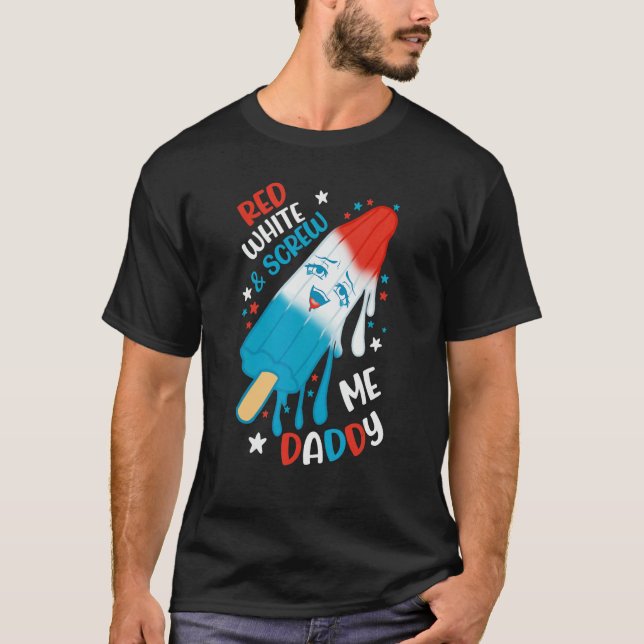 Camiseta Blanco Rojo Y Que Me Derrame Papi (Anverso)