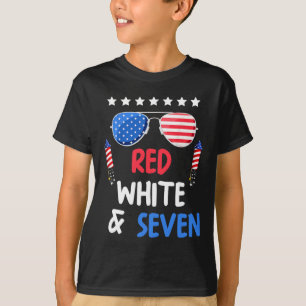 Camiseta Blanco Rojo Y Siete Cumpleaños 4 De Julio Indice