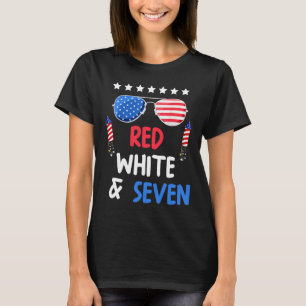 Camiseta Blanco Rojo Y Siete Cumpleaños 4 De Julio Indice