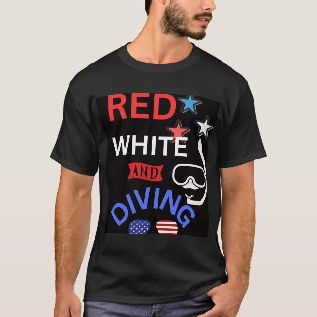 Camiseta Blanco rojo y submarinismo (Anverso)