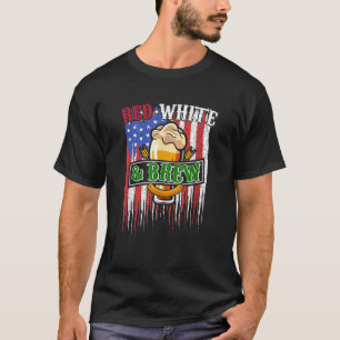 Camiseta Blanco Rojo Y Vino 4 De Julio Craft Beer Padre G