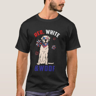 Camiseta Blanco Rojo Y Woof Amarillo Labrador Perro 4 O