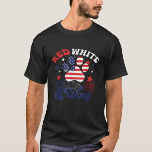 Camiseta Blanco Rojo Y Woolth Patriotic Dog Lover La Bander