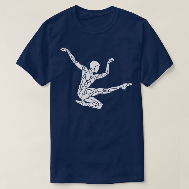 Camiseta Blanco sobre el baile de patinaje negro para gimna (Diseño del anverso)