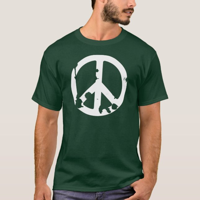 Camiseta Blanco sucio del símbolo de paz (Anverso)